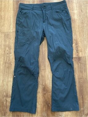 Prana Womens Size 14 Helle II Hiking Pant Gray Standard Fit Roll Up Leg 36x29